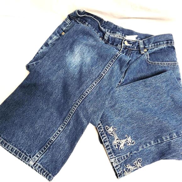 Jordache Vintage Jeans Metallic Embroidery Size 11 / 12 Boot Flare Hem Retro - Picture 1 of 16